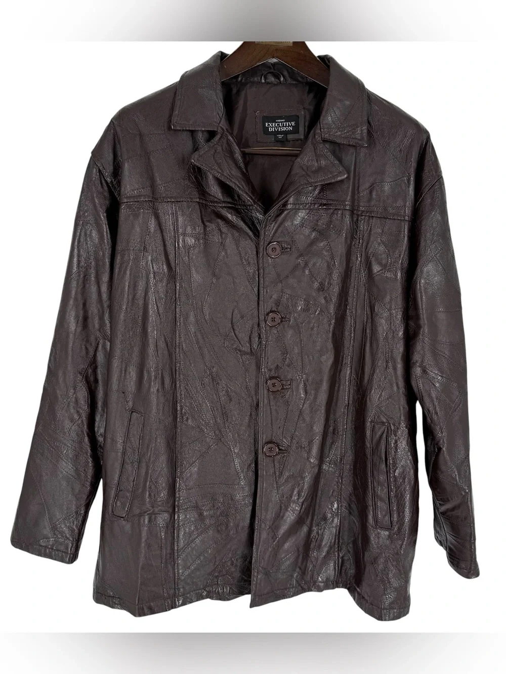 Vintage Haband Leather Jacket Mens Size XXL Brown Patchwork